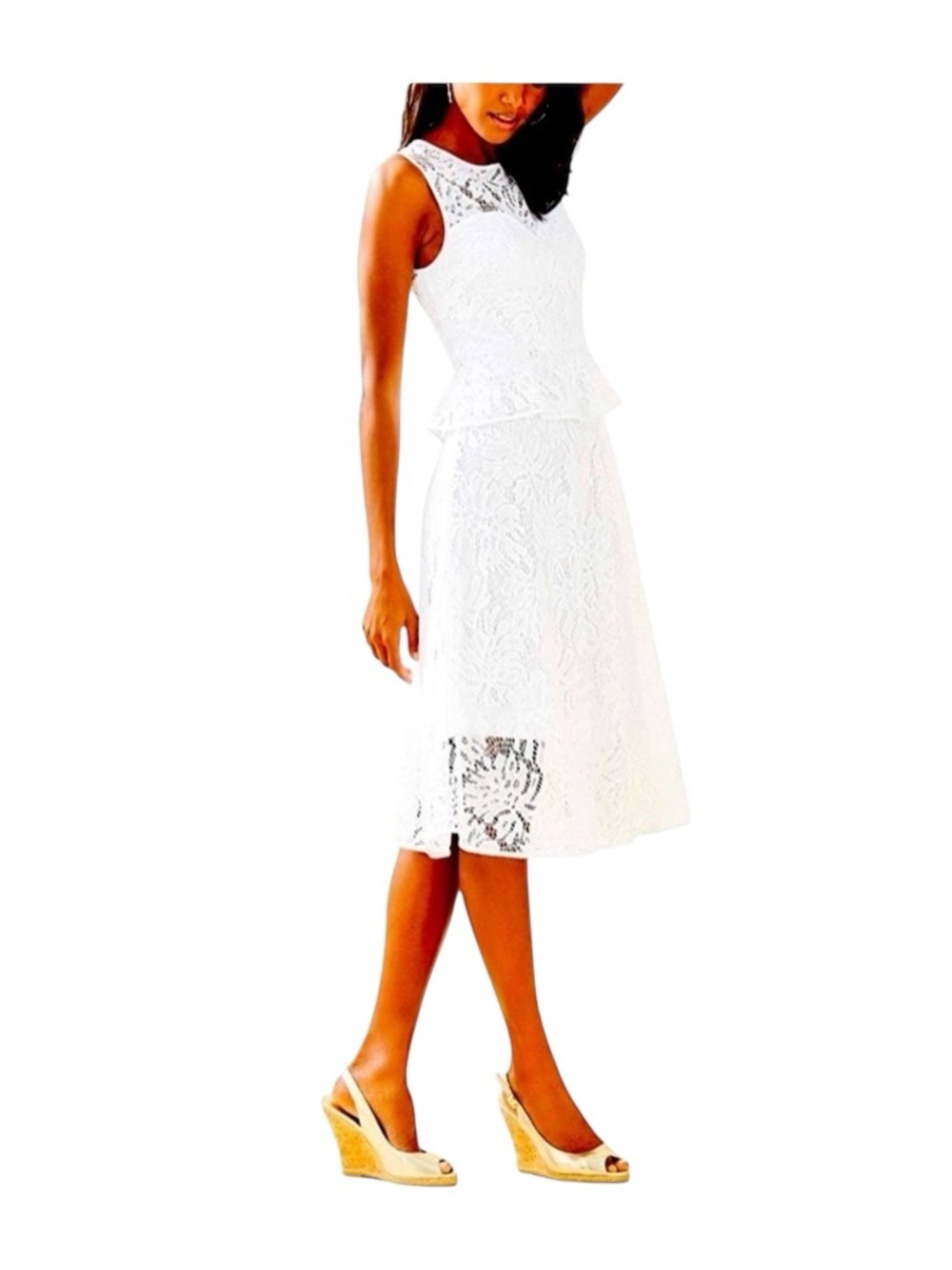 Lilly Pulitzer Lace Nolea Dress Resort White Sleeveless Lace